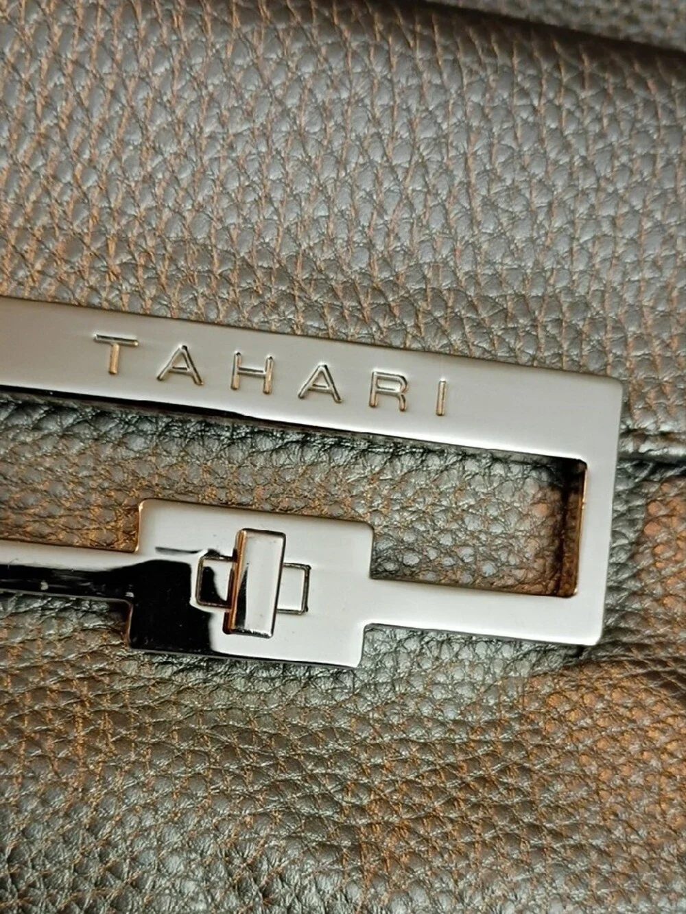Tahari Metallic Silver Crossbody Bag